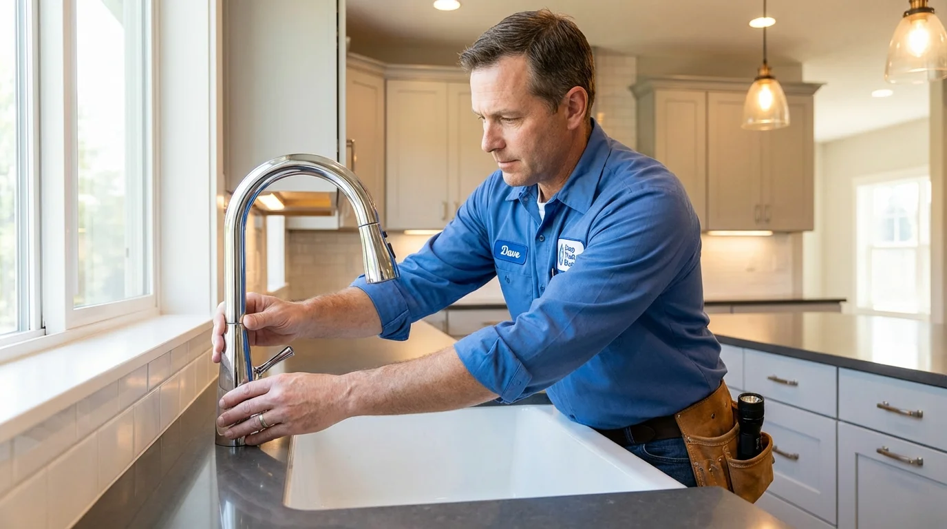 Kitchen faucet installation by Johns Plumbing LLC in East Spencer